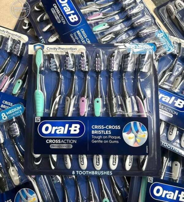 Cách mua Set 8 bàn chải đánh răng Oral-B Cross Action Advanced chính hãng